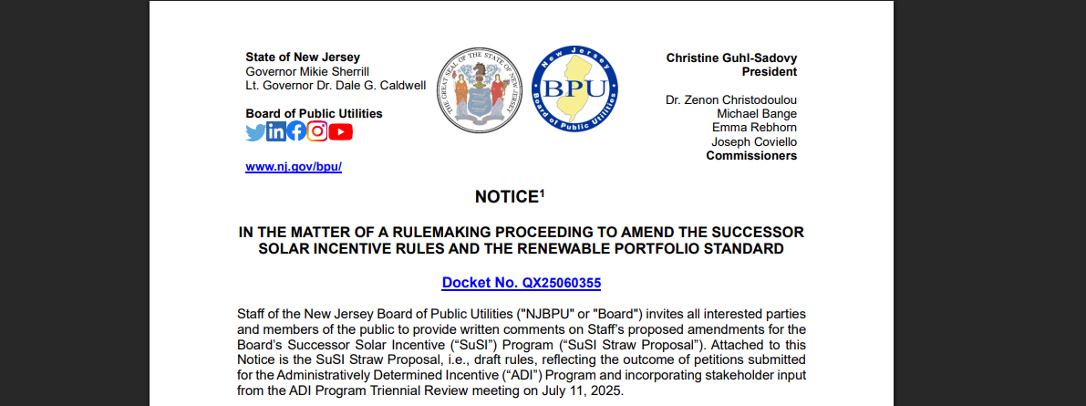New Jersey BPU is in the Process of Reducing the Class 1 Requirement Under the RPS